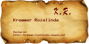 Kremmer Rozalinda névjegykártya